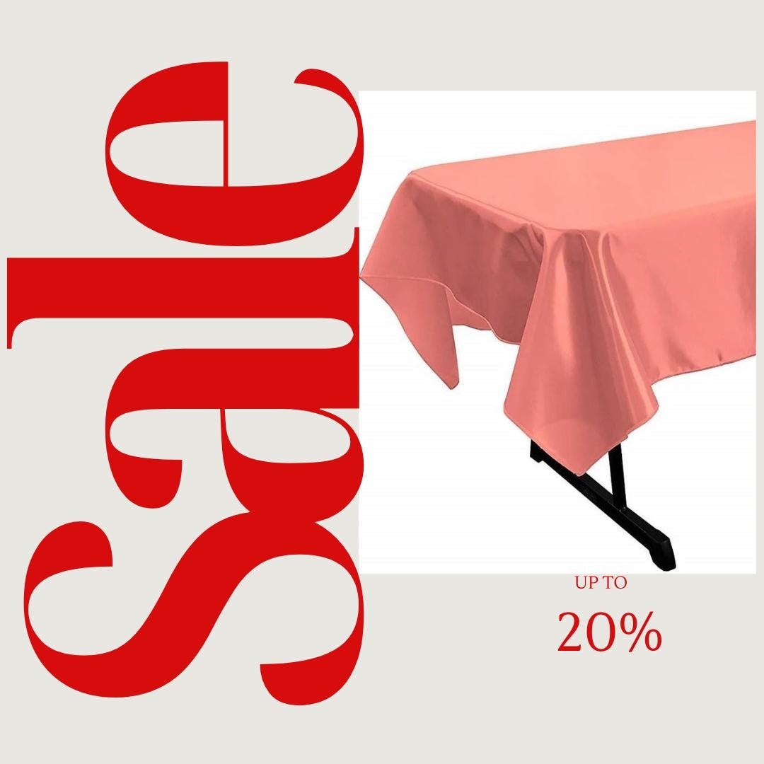 CORAL - SATIN - Rectangular Table Cover Bright Tablecloth Smooth Fabric Table Decoration for Wedding Banquet Party Events,