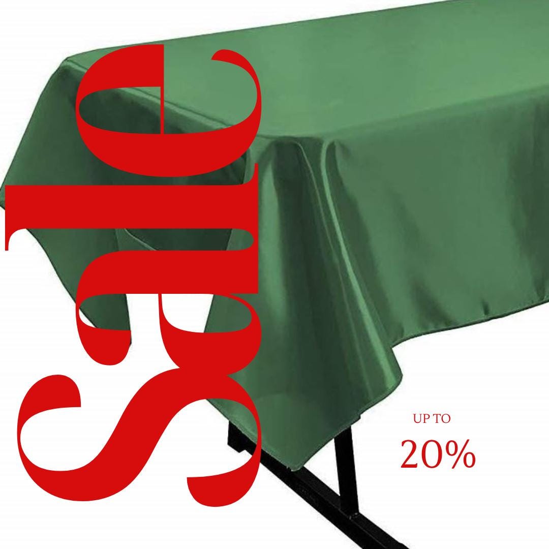 EMERALD - SATIN - Rectangular Table Cover Bright Tablecloth Smooth Fabric Table Decoration for Wedding Banquet Party Events,
