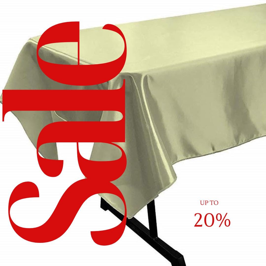 SAGE - SATIN - Rectangular Table Cover Bright Tablecloth Smooth Fabric Table Decoration for Wedding Banquet Party Events,