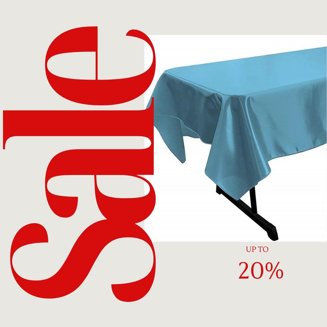 TURQUOISE - SATIN - Rectangular Table Cover Bright Tablecloth Smooth Fabric Table Decoration for Wedding Banquet Party Events,
