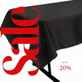 BLACK - SATIN - Rectangular Table Cover Bright Tablecloth Smooth Fabric Table Decoration for Wedding Banquet Party Events,
