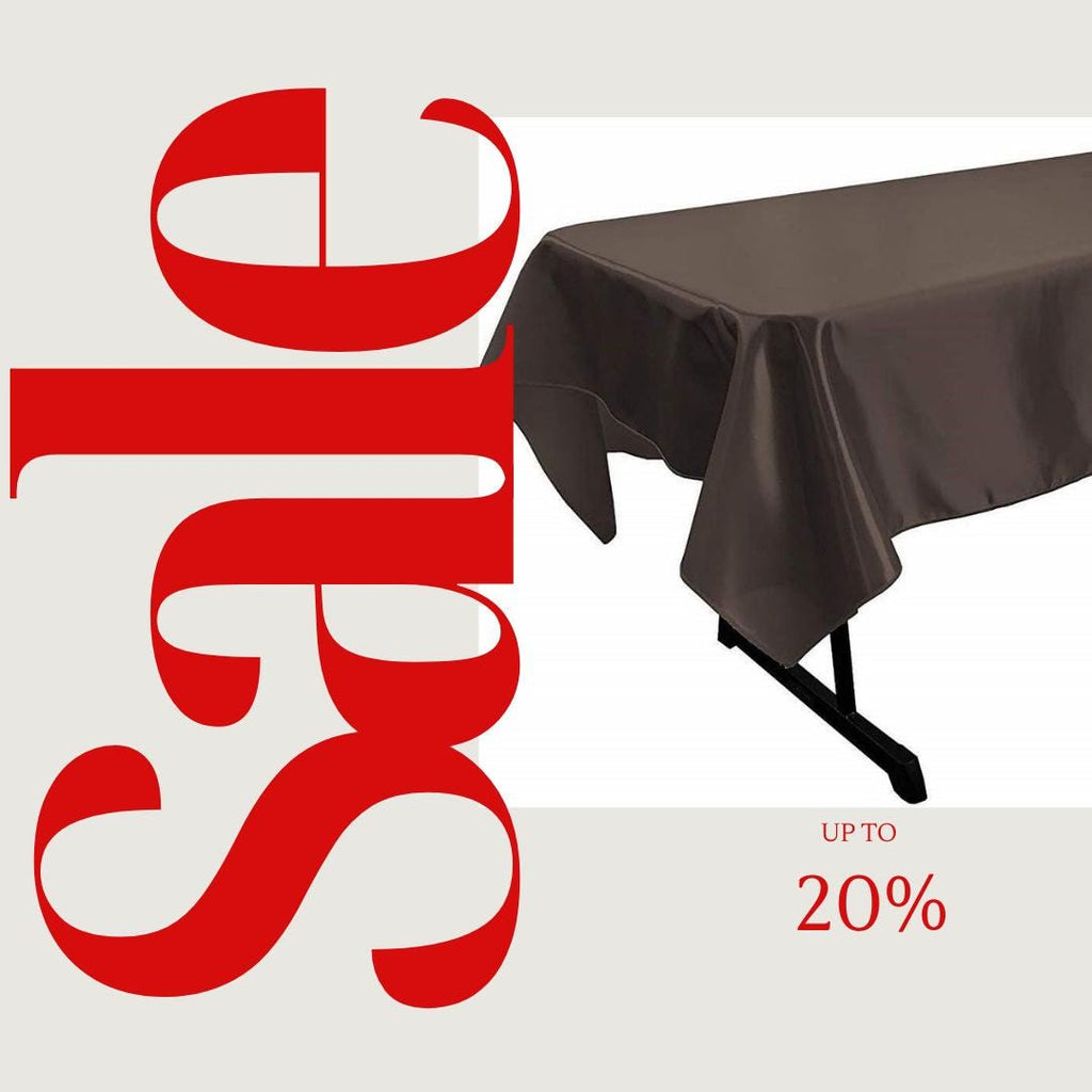 BROWN - SATIN - Rectangular Table Cover Bright Tablecloth Smooth Fabric Table Decoration for Wedding Banquet Party Events,