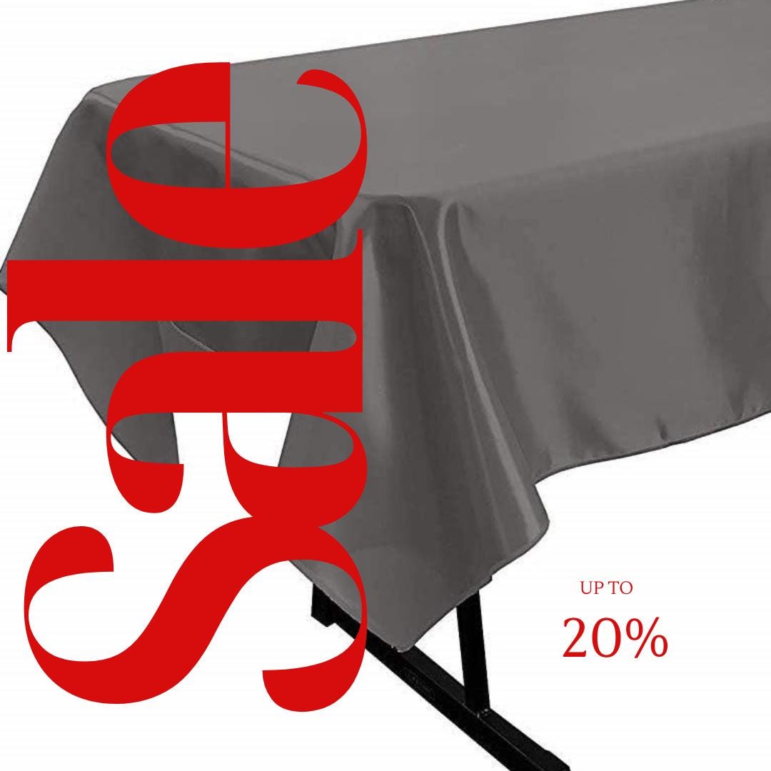CHARCOAL - SATIN - Rectangular Table Cover Bright Tablecloth Smooth Fabric Table Decoration for Wedding Banquet Party Events,