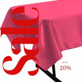 FUCHSIA - SATIN - Rectangular Table Cover Bright Tablecloth Smooth Fabric Table Decoration for Wedding Banquet Party Events,