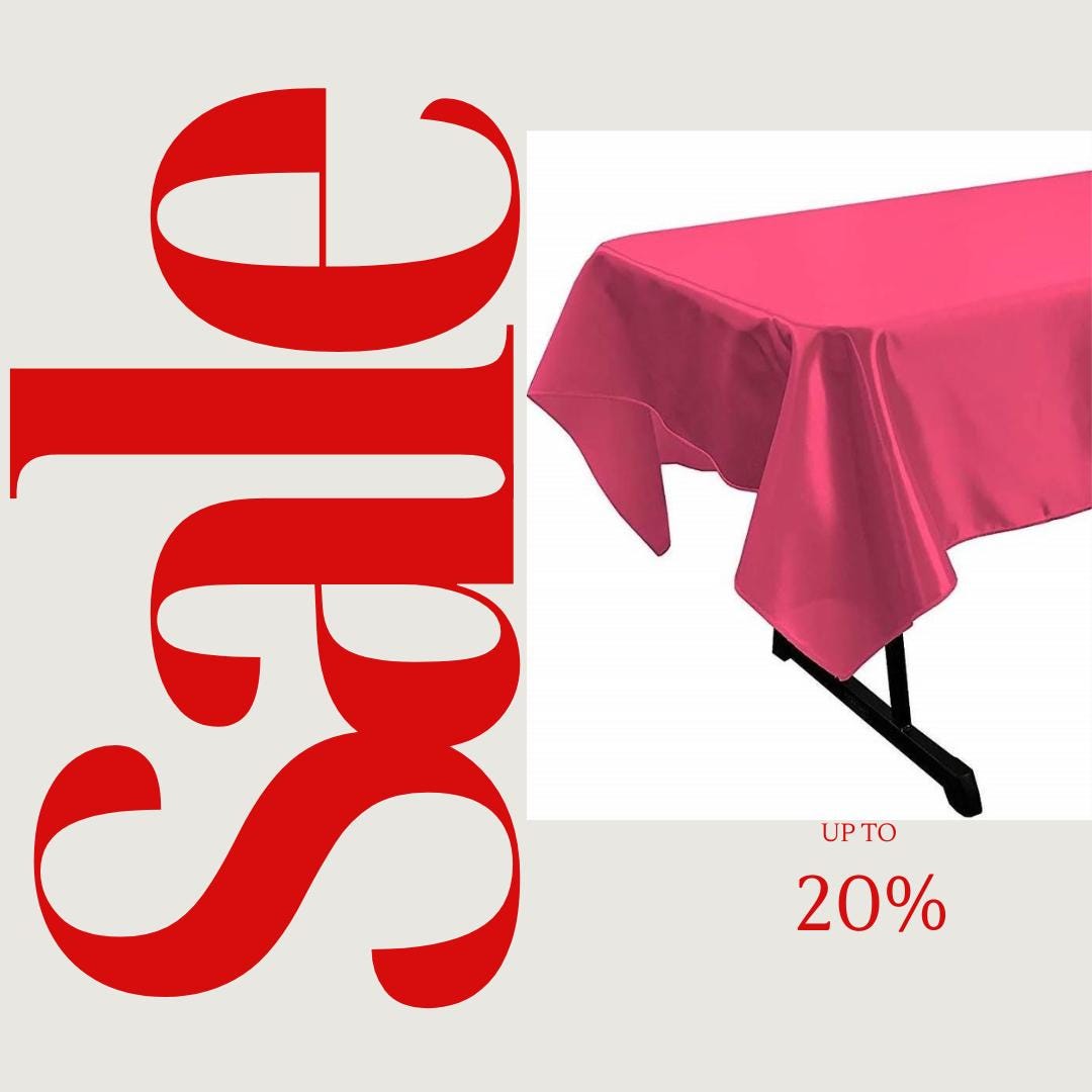 FUCHSIA - SATIN - Rectangular Table Cover Bright Tablecloth Smooth Fabric Table Decoration for Wedding Banquet Party Events,