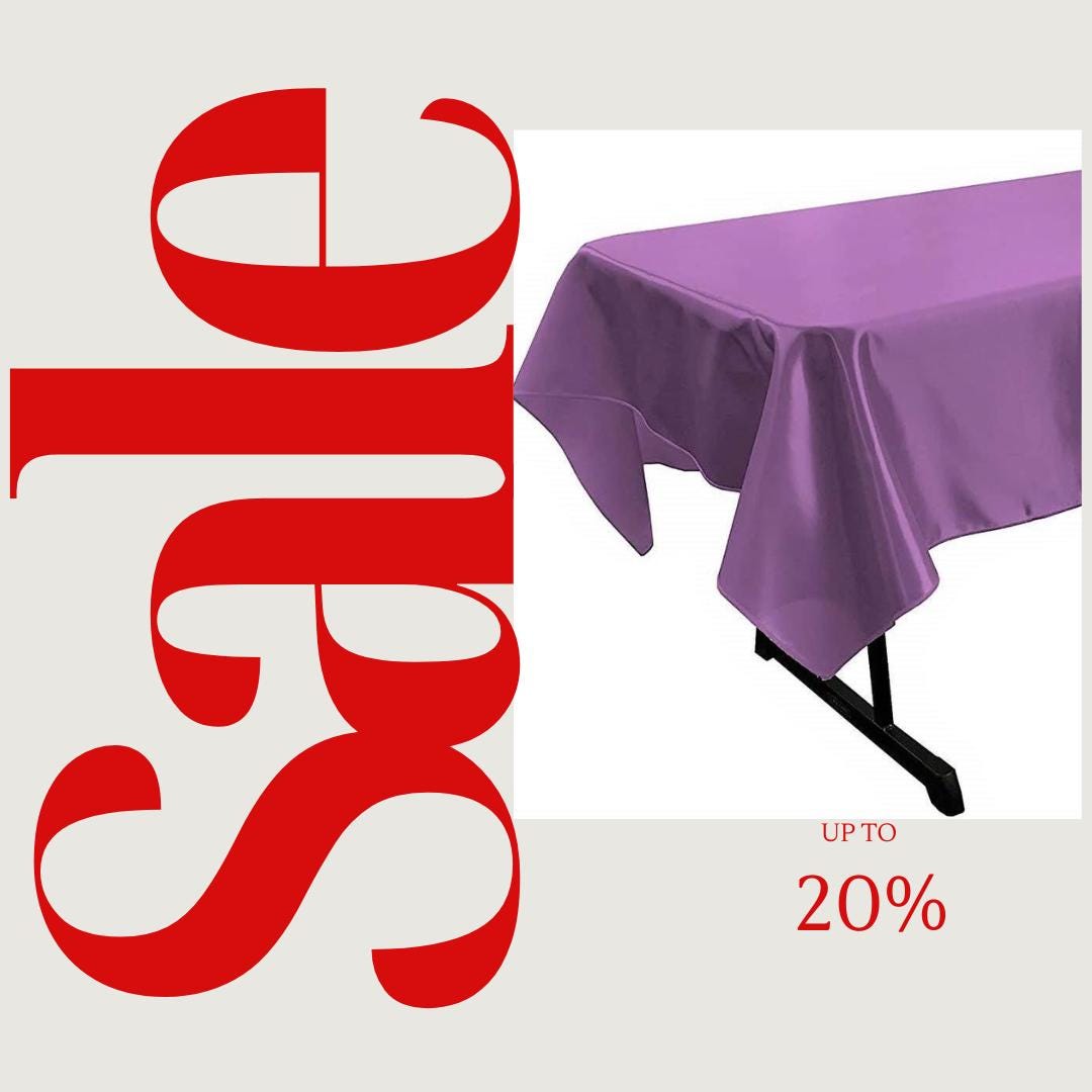 PURPLE - SATIN - Rectangular Table Cover Bright Tablecloth Smooth Fabric Table Decoration for Wedding Banquet Party Events,
