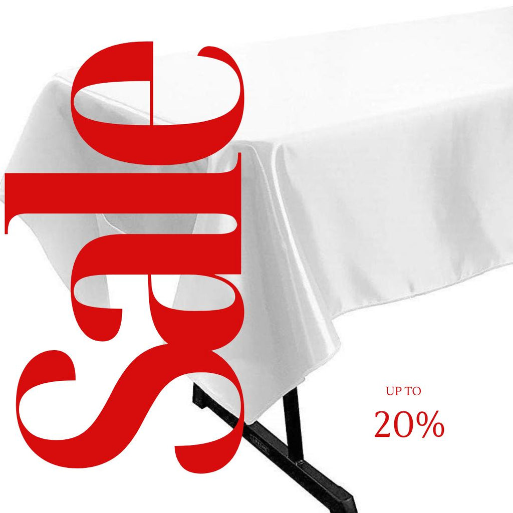 WHITE - SATIN - Rectangular Table Cover Bright Tablecloth Smooth Fabric Table Decoration for Wedding Banquet Party Events,