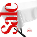 WHITE - SATIN - Rectangular Table Cover Bright Tablecloth Smooth Fabric Table Decoration for Wedding Banquet Party Events,