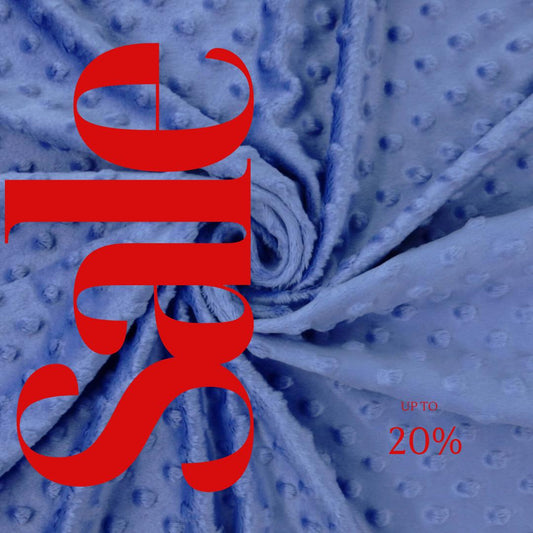 PERIWINKLE - Polka Dot Snuggle Minky Soft Fabric Decorative Crafts Dress Fabric Sold By Yard.  60” Wide | Ultra Soft Fabric.
