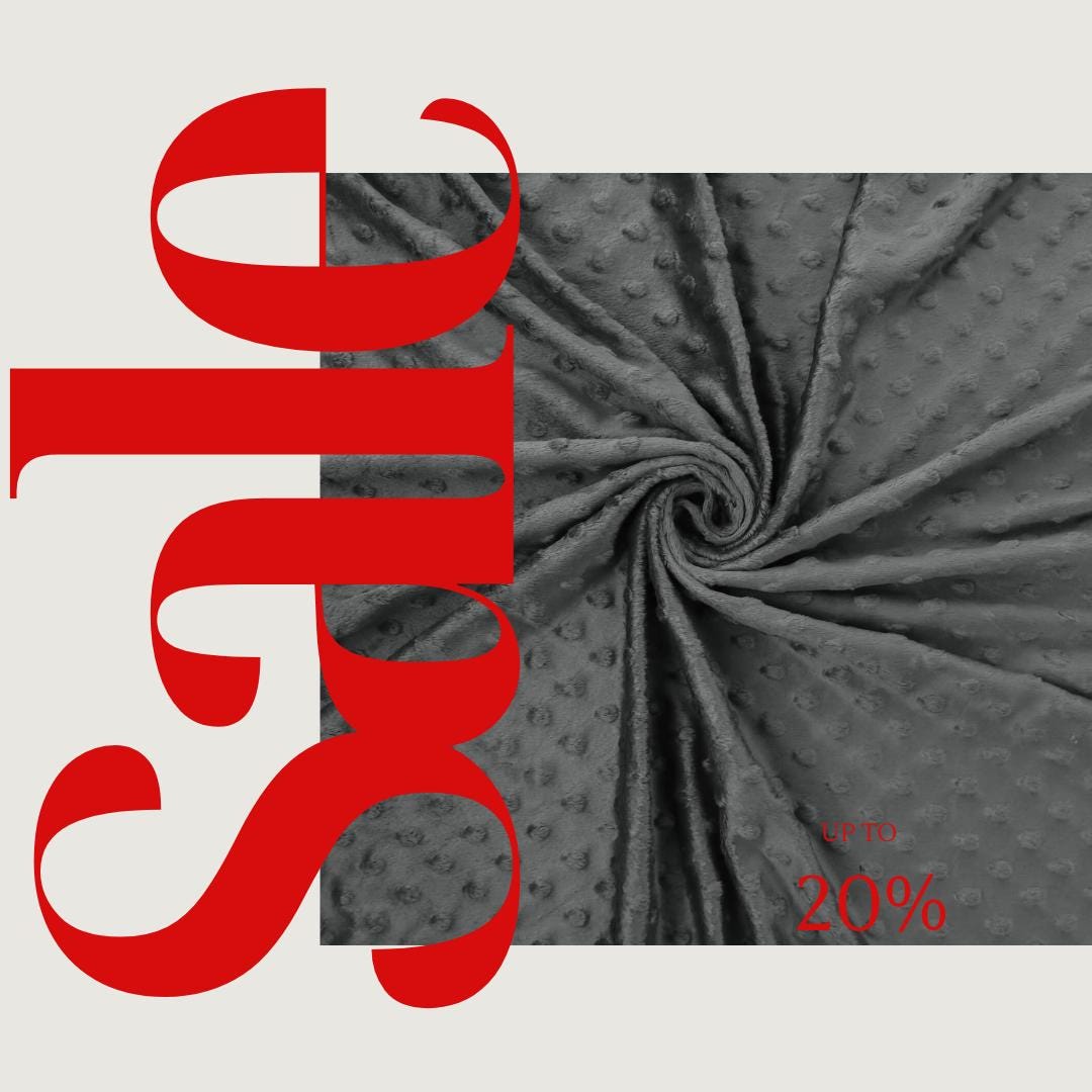 CHARCOAL - Polka Dot Snuggle Minky Soft Fabric Decorative Crafts Dress Fabric Sold By Yard.  60” Wide | Ultra Soft Fabric.