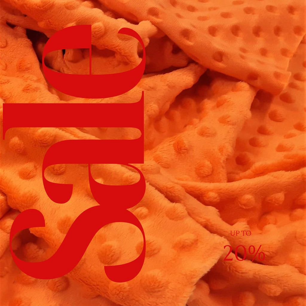 ORANGE - Polka Dot Snuggle Minky Soft Fabric Decorative Crafts Dress Fabric Sold By Yard.  60” Wide | Ultra Soft Fabric.