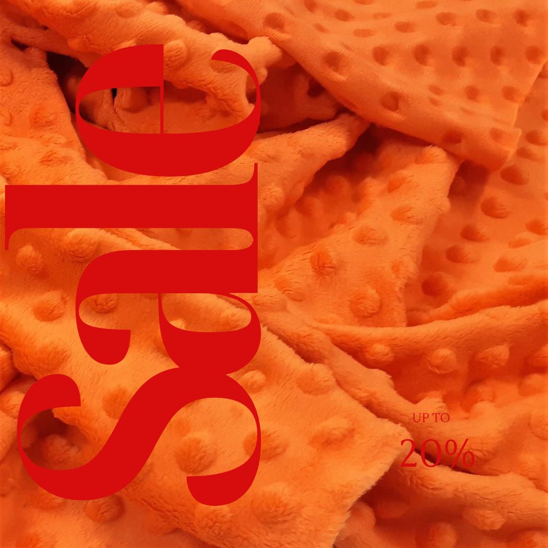 ORANGE - Polka Dot Snuggle Minky Soft Fabric Decorative Crafts Dress Fabric Sold By Yard.  60” Wide | Ultra Soft Fabric.