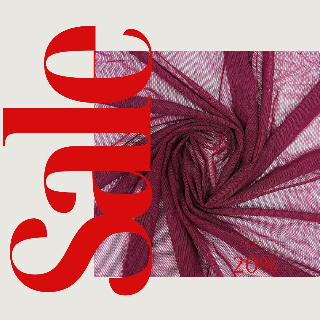 Power Mesh Fabric  - BURGUNDY - Nylon Lycra Spandex 4 Way Stretch Fabric 58"/60" By Yard.