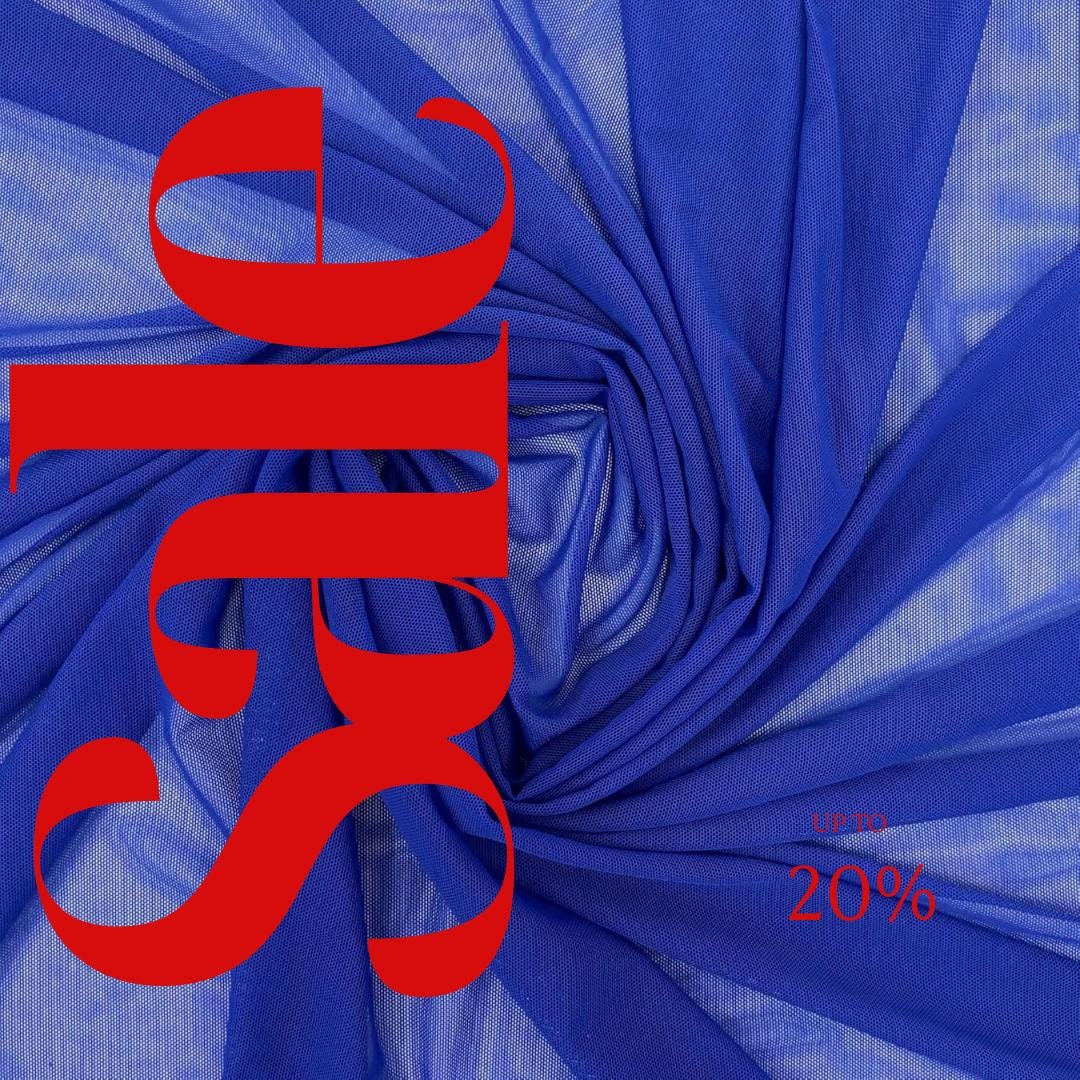 Power Mesh Fabric  - ROYAL BLUE - Nylon Lycra Spandex 4 Way Stretch Fabric 58"/60" By Yard.