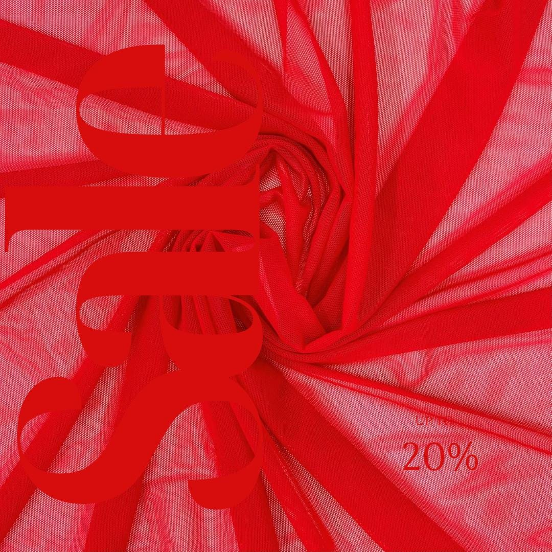 Power Mesh Fabric  - RED - Nylon Lycra Spandex 4 Way Stretch Fabric 58"/60" By Yard.