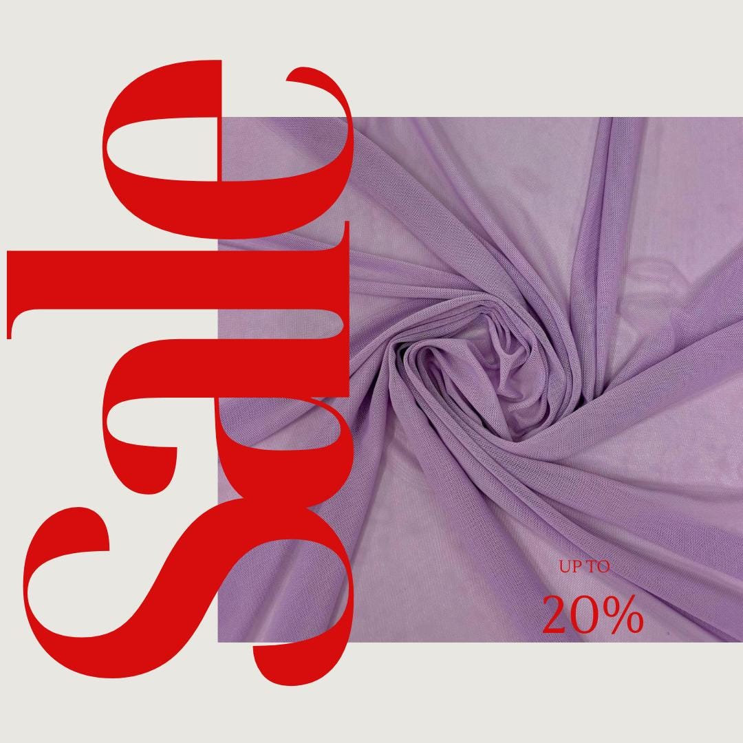 Power Mesh Fabric  - LAVENDER - Nylon Lycra Spandex 4 Way Stretch Fabric 58"/60" By Yard.