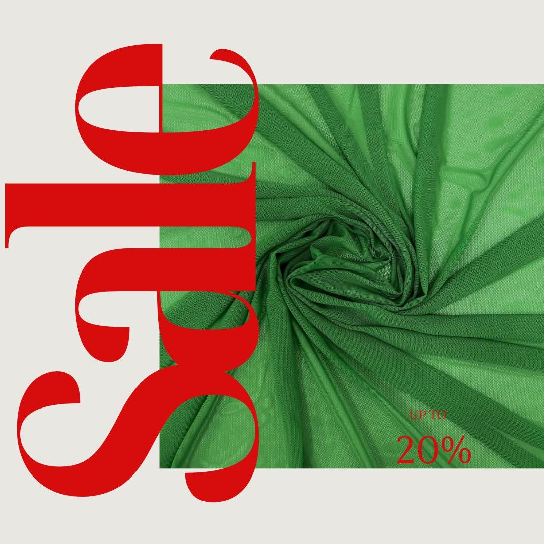 Power Mesh Fabric  - KELLY GREEN - Nylon Lycra Spandex 4 Way Stretch Fabric 58"/60" By Yard.