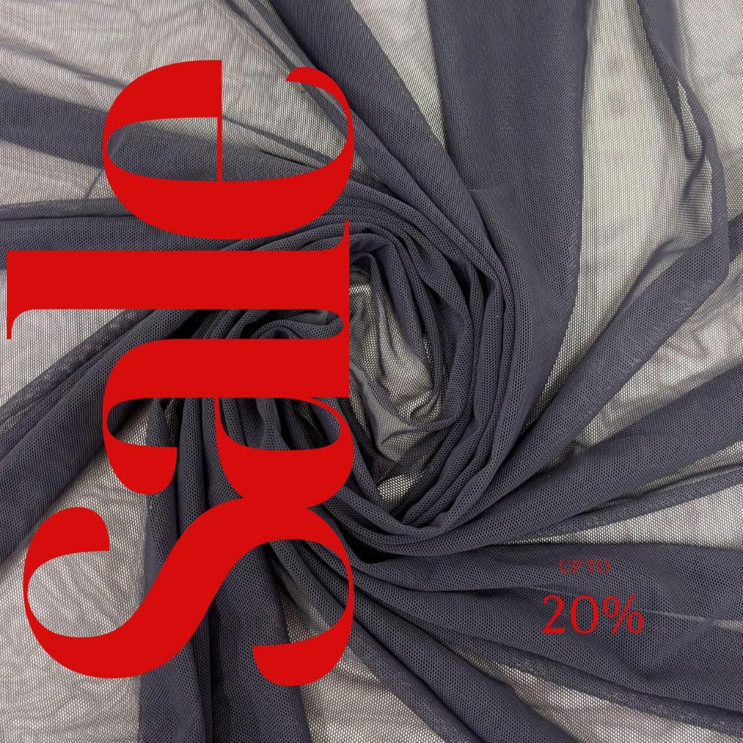 Power Mesh Fabric  - DK GRAY - Nylon Lycra Spandex 4 Way Stretch Fabric 58"/60" By Yard.