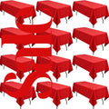RED - 12 PACK - Polyester Poplin Washable Rectangular Tablecloth, Table Cover Fabric Table Cloth for Dinning, Kitchen,Party