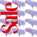 LILAC - 12 PACK - Polyester Poplin Washable Rectangular Tablecloth, Table Cover Fabric Table Cloth for Dinning, Kitchen,Party