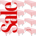 LT PINK - 12 PACK - Polyester Poplin Washable Rectangular Tablecloth, Table Cover Fabric Table Cloth for Dinning, Kitchen,Party