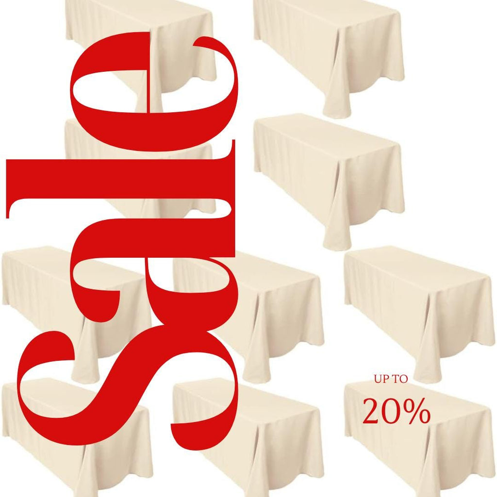 CHAMPAGNE -  10 PACK - Polyester Poplin Washable Rectangular Tablecloth, Table Cover Fabric Table Cloth for Dinning, Kitchen, Party