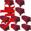 BURGUNDY -  10 PACK - Polyester Poplin Washable Rectangular Tablecloth, Table Cover Fabric Table Cloth for Dinning, Kitchen, Party