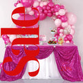 SEQUIN - Sequin Tablecloth -  FUCHSIA - Table Overlay Rainbow Table Cloths With Seams tablecloth Sparkly Wedding Party Decorations.
