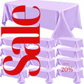 LAVENDER - 12 PACK - Tablecloth Satin Tablecloth Wedding Rectangle Tablecloth Smooth Fabric Overlay Cover for Wedding Banquet Party Events