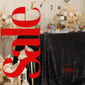 SEQUIN - Sequin Tablecloth -  BLACK - Table Overlay Rainbow Table Cloths With Seams tablecloth Sparkly Wedding Party Decorations.