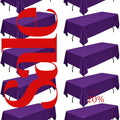 PURPLE - 12 PACK - Polyester Poplin Washable Rectangular Tablecloth, Table Cover Fabric Table Cloth for Dinning, Kitchen,Party