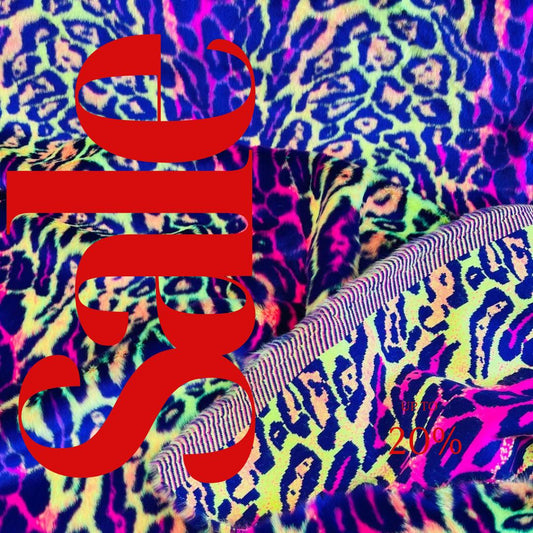 LEOPARD -  Faux Fur Fabric By The Yard, Leopard Short Pile Fur Fabric, Multi-Color