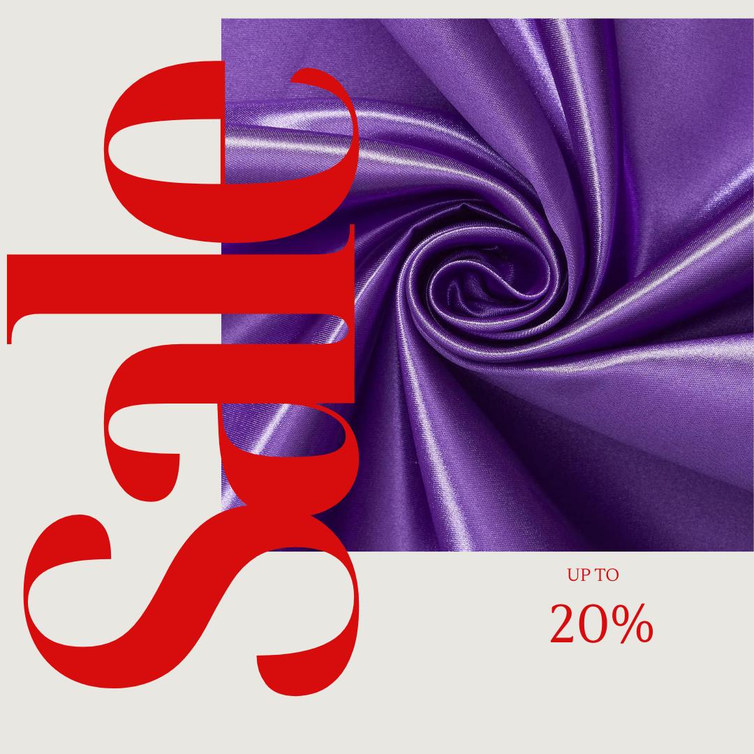 PURPLE - Bridal Satin Fabric Silky Poly 60" Wide Heavy Wedding Dress Drapery By The Yard