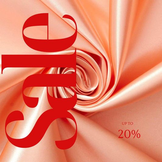 PEACH - Bridal Satin Fabric Silky Poly 60" Wide Heavy Wedding Dress Drapery By The Yard