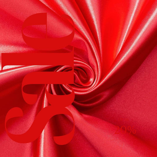 RED - Bridal Satin Fabric Silky Poly 60" Wide Heavy Wedding Dress Drapery By The Yard