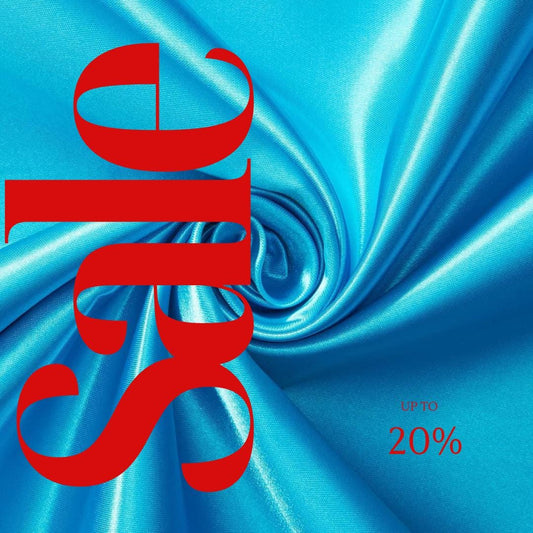 TURQUOISE - Bridal Satin Fabric Silky Poly 60" Wide Heavy Wedding Dress Drapery By The Yard