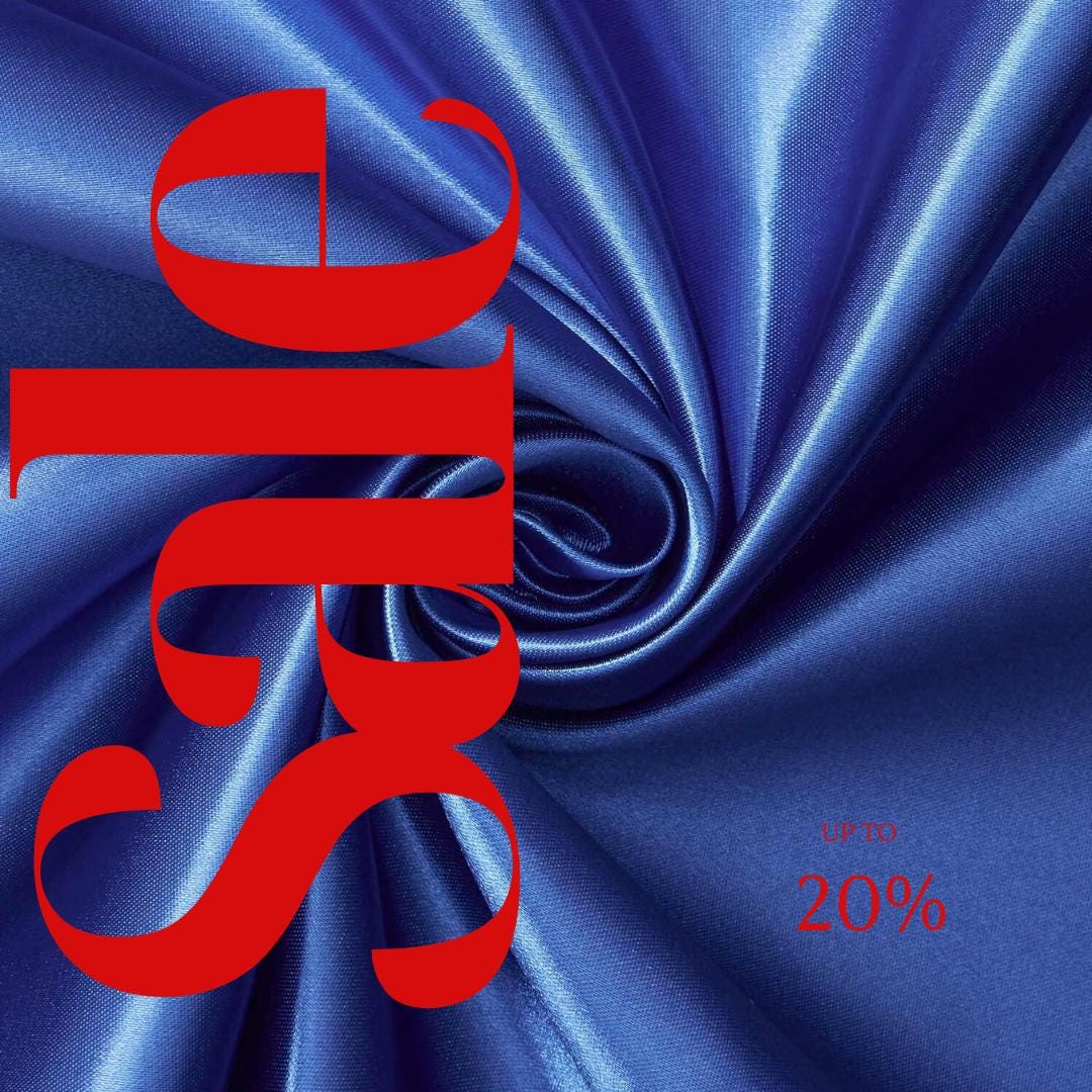 ROYAL BLUE - Bridal Satin Fabric Silky Poly 60" Wide Heavy Wedding Dress Drapery By The Yard