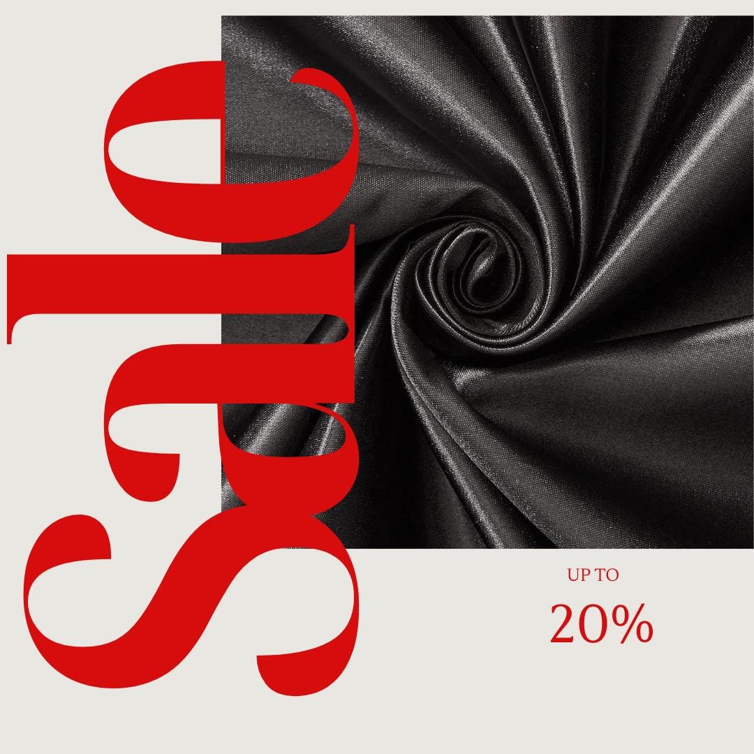 BLACK - Bridal Satin Fabric Silky Poly 60" Wide Heavy Wedding Dress Drapery By The Yard