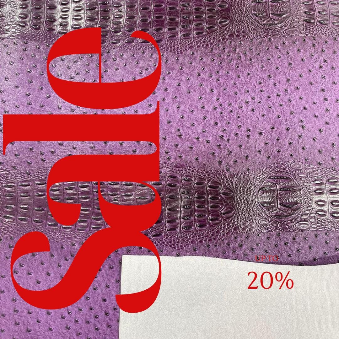 3-D Gator/Ostrich Two Tone Fake Leather Upholstery, Crocodile Skin Texture Faux Leather Vinyl Fabric/By The Yard.