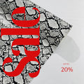 VIPER - Snake Fake Leather Upholstery, Viper Snake Skin Texture Faux Leather Vinyl Fabric By The Yard.