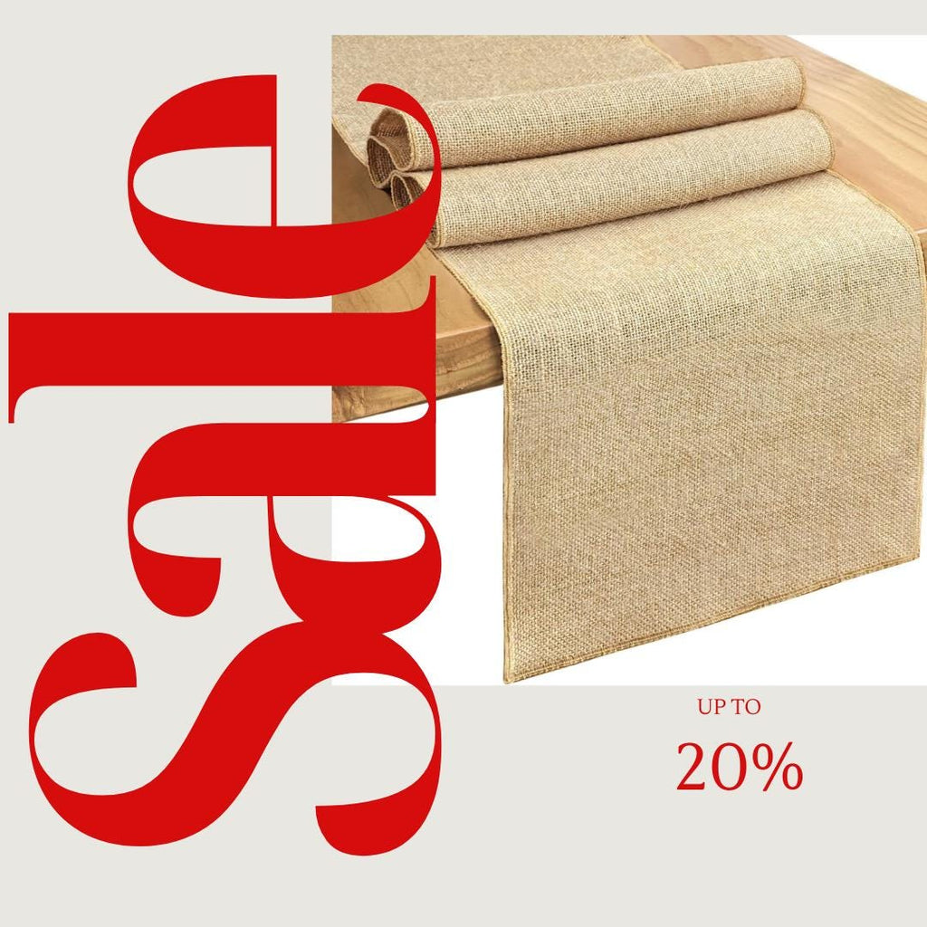 Burlap Table Runner 14" x 90" Inches Farmhouse Christmas Table Runner Jute Table Runner, Natural