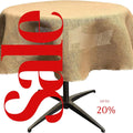 Natural Jute Burlap Tablecloth (Natural, Round) Choose Size Below