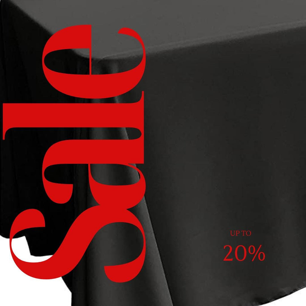 BLACK - Polyester Poplin Washable Rectangular Tablecloth, Table Cover Fabric Cloth for Dinning, Kitchen, Party. Choose Size Below