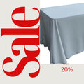 LT BLUE - Polyester Poplin Washable Rectangular Tablecloth, Table Cover Fabric Cloth for Dinning, Kitchen, Party. Choose Size Below