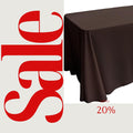 BROWN - Polyester Poplin Washable Rectangular Tablecloth, Table Cover Fabric Cloth for Dinning, Kitchen, Party. Choose Size Below