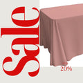 DUSTY ROSE - Polyester Poplin Washable Rectangular Tablecloth, Table Cover Fabric Cloth for Dinning, Kitchen, Party. Choose Size Below