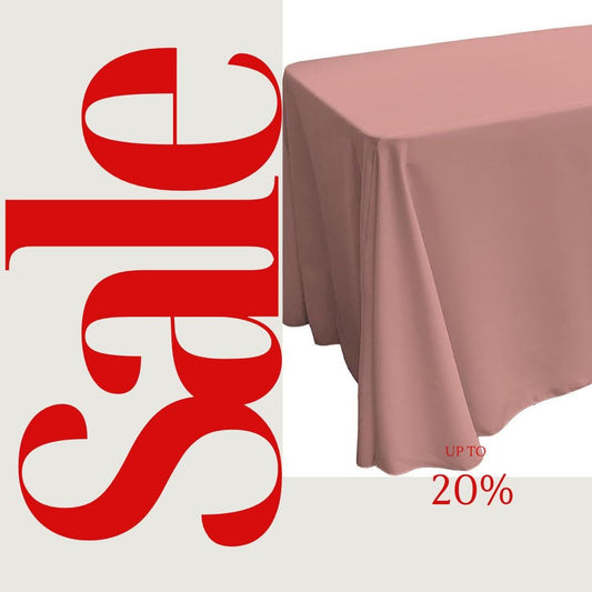 DUSTY ROSE - Polyester Poplin Washable Rectangular Tablecloth, Table Cover Fabric Cloth for Dinning, Kitchen, Party. Choose Size Below