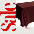 BURGUNDY - Polyester Poplin Washable Rectangular Tablecloth, Table Cover Fabric Cloth for Dinning, Kitchen, Party. Choose Size Below