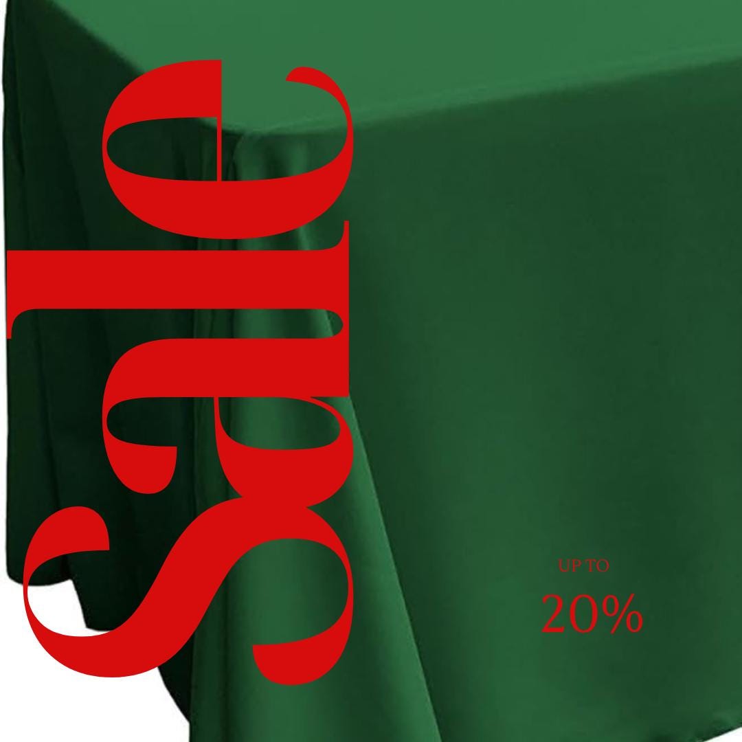 EMERALD - Polyester Poplin Washable Rectangular Tablecloth, Table Cover Fabric Cloth for Dinning, Kitchen, Party. Choose Size Below