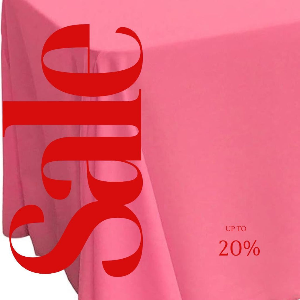 HOT PINK - Polyester Poplin Washable Rectangular Tablecloth, Table Cover Fabric Cloth for Dinning, Kitchen, Party. Choose Size Below